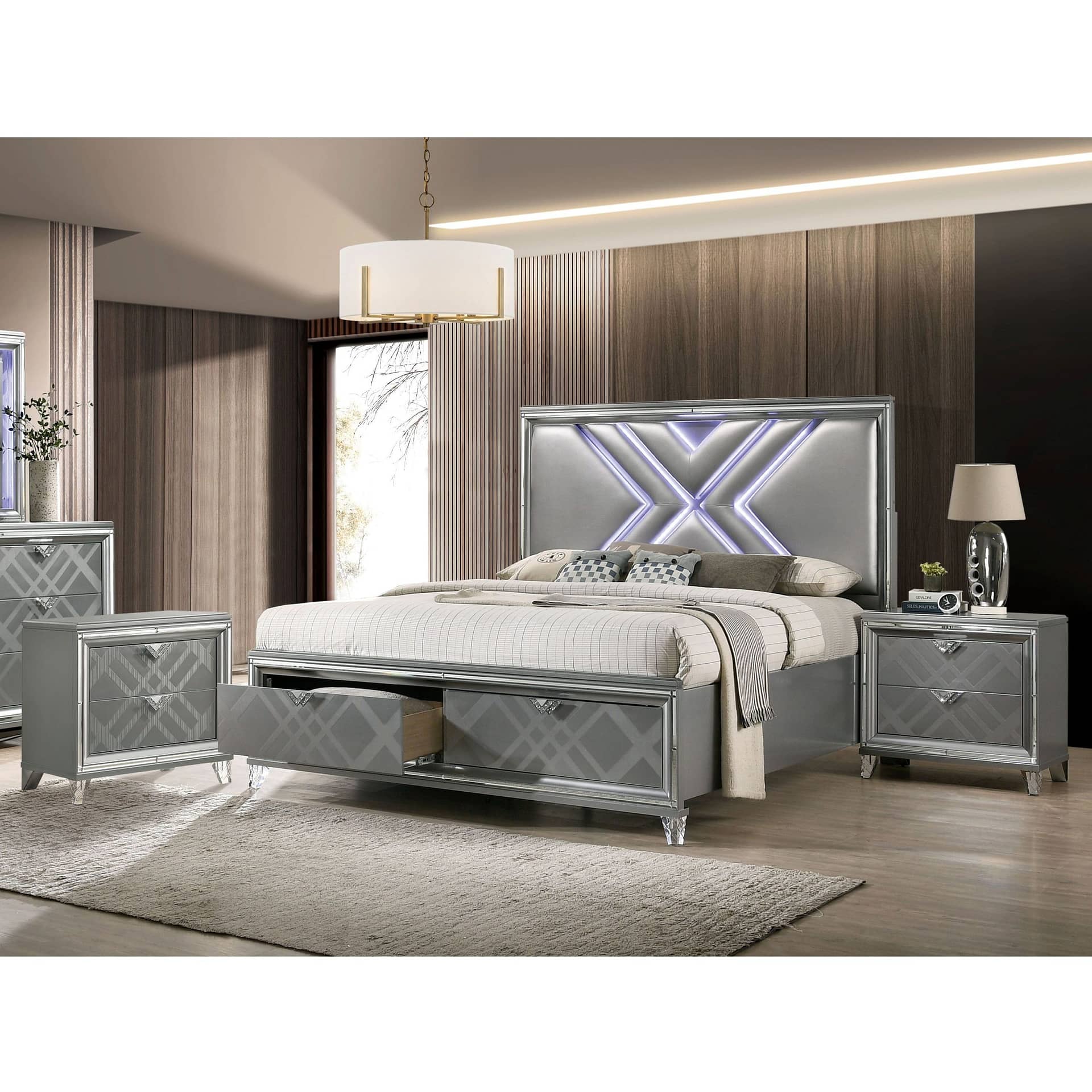 Furniture of America Bel Air 3-piece Bedroom Set with 2 Nightstands